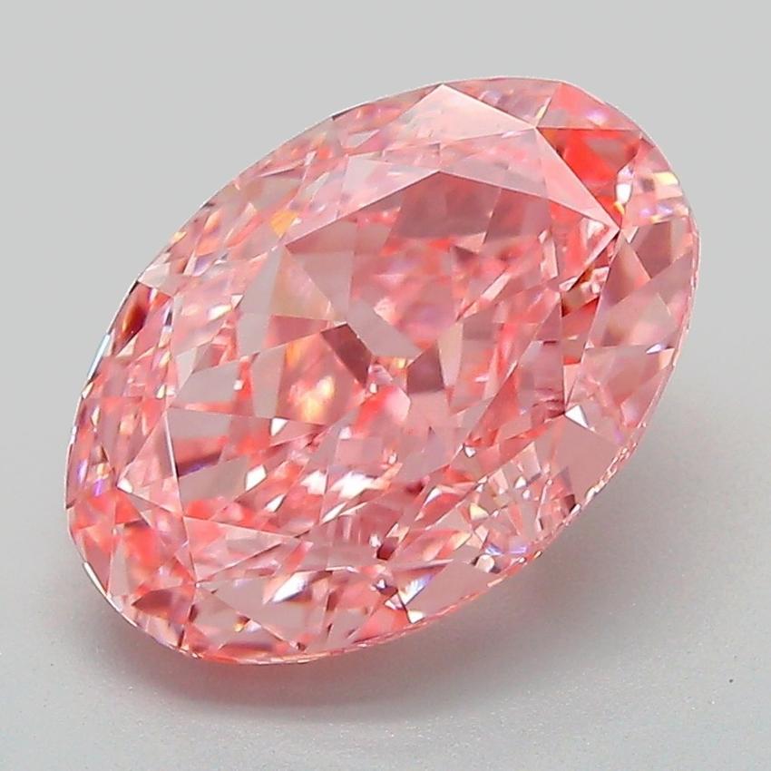 3.63 Ct. Fancy Vivid Pink Oval Lab Grown Diamond