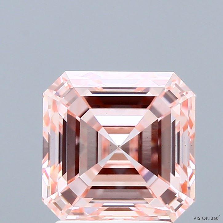 3.01 Ct. Fancy Intense Pink Asscher Lab Grown Diamond