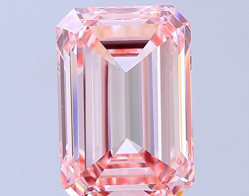 7.01 Ct. Fancy Intense Pink Emerald Lab Grown Diamond