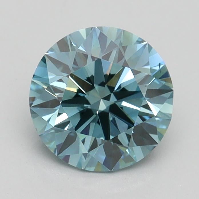 1.20 Ct. Fancy Vivid Greenish Blue Round Lab Grown Diamond