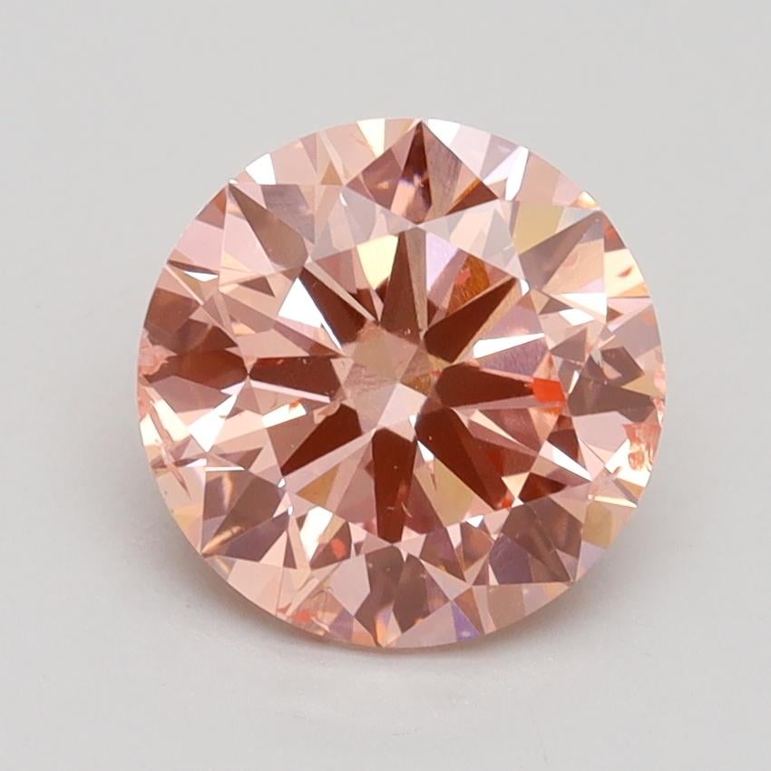 2.02 Ct. Fancy Intense Orangy Pink Round Lab Grown Diamond