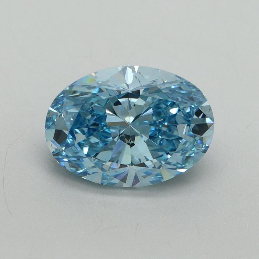 3.10 Ct. Fancy Vivid Blue Oval Lab Grown Diamond