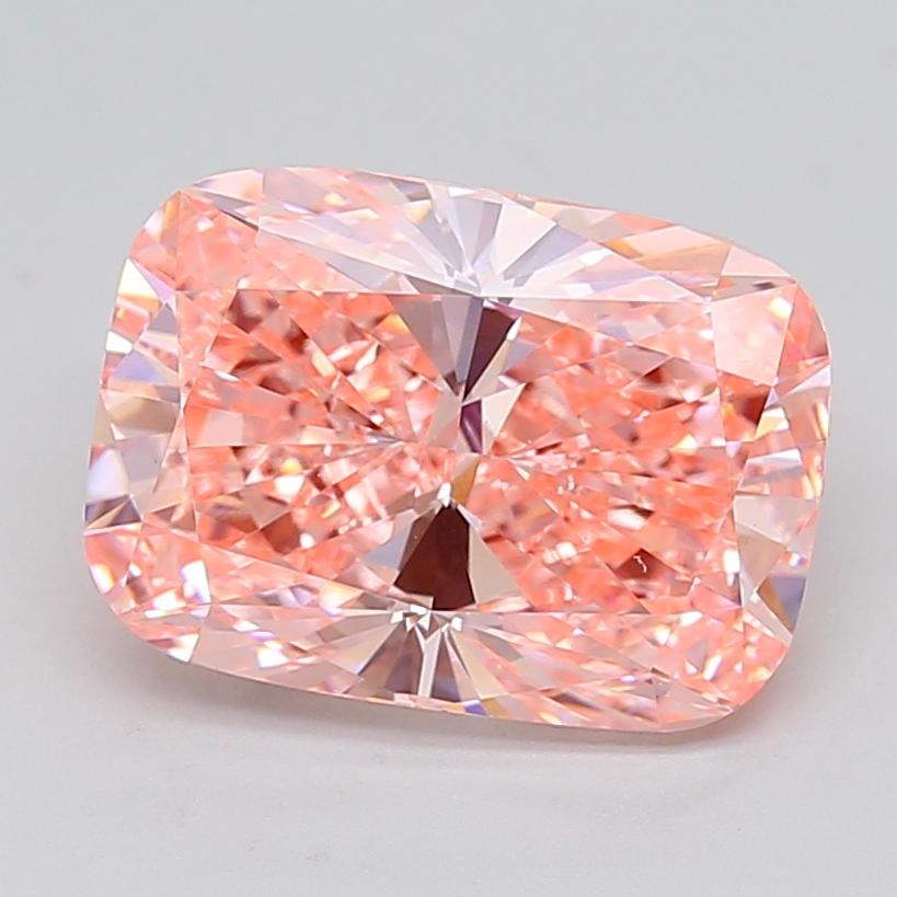 5.02 Ct. Fancy Vivid  Pink Cushion Lab Grown Diamond