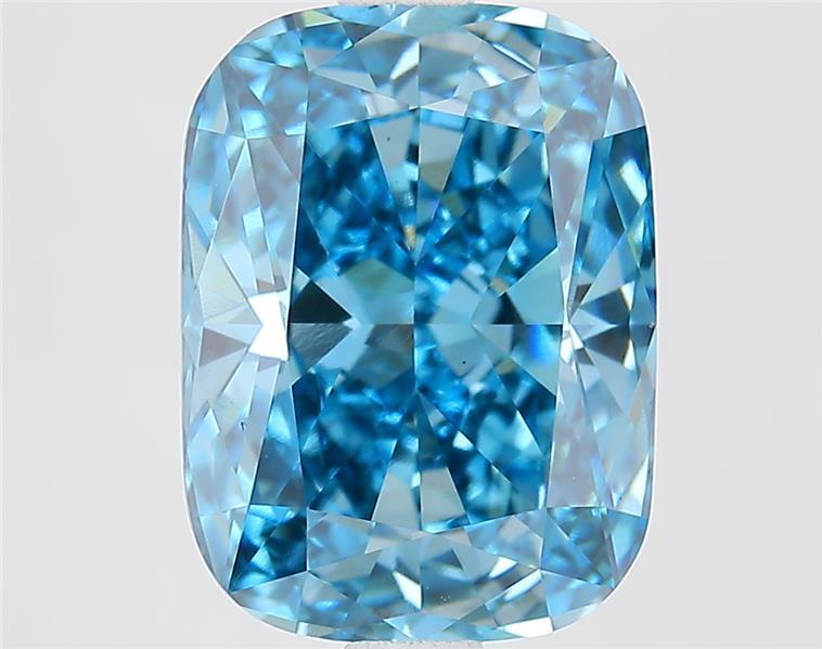 2.82 Ct. Fancy Vivid  Blue Cushion Lab Grown Diamond