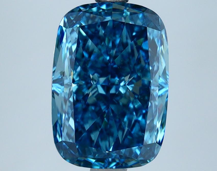 3.51 Ct. Fancy Vivid Blue Cushion Lab Grown Diamond