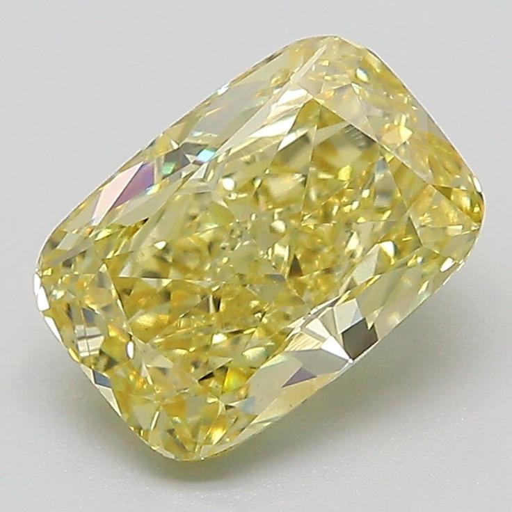 2.07 Ct. Fancy  Yellow Cushion Lab Grown Diamond