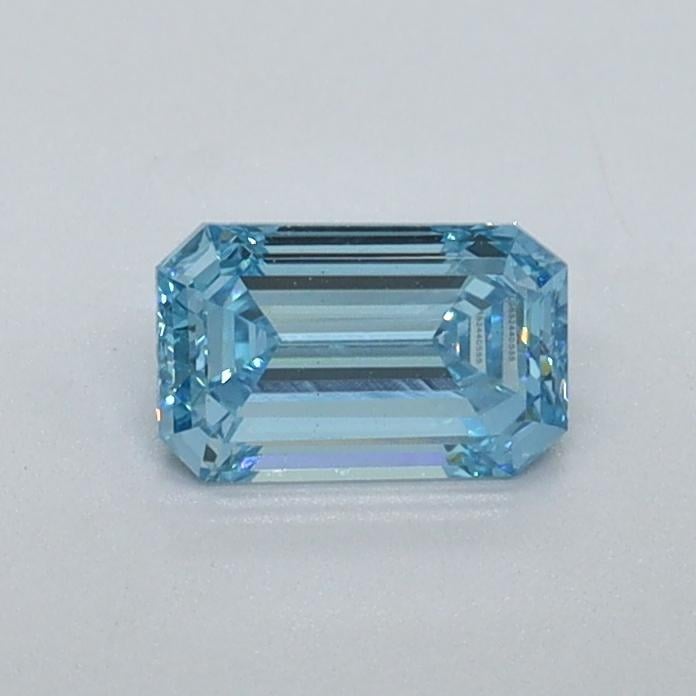 0.41 Ct. Fancy Vivid Malibu Blue Emerald Lab Grown Diamond