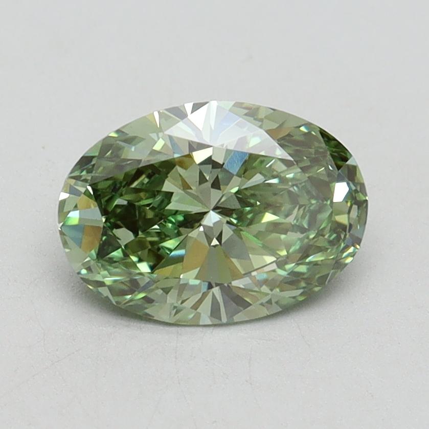 1.11 Ct. Fancy Vivid Green Oval Lab Grown Diamond