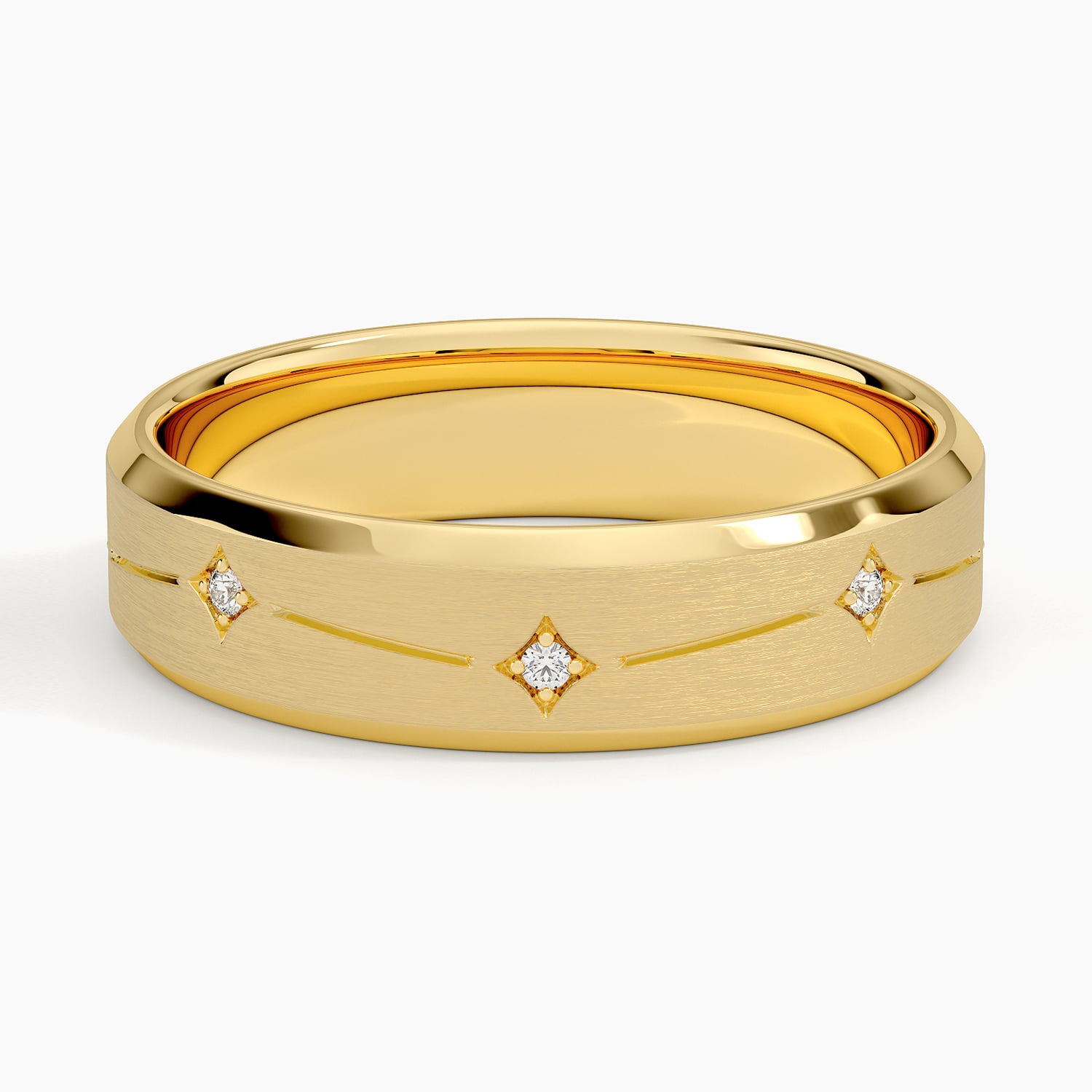 Rose gold diamond engagement ring with surprise diamond details