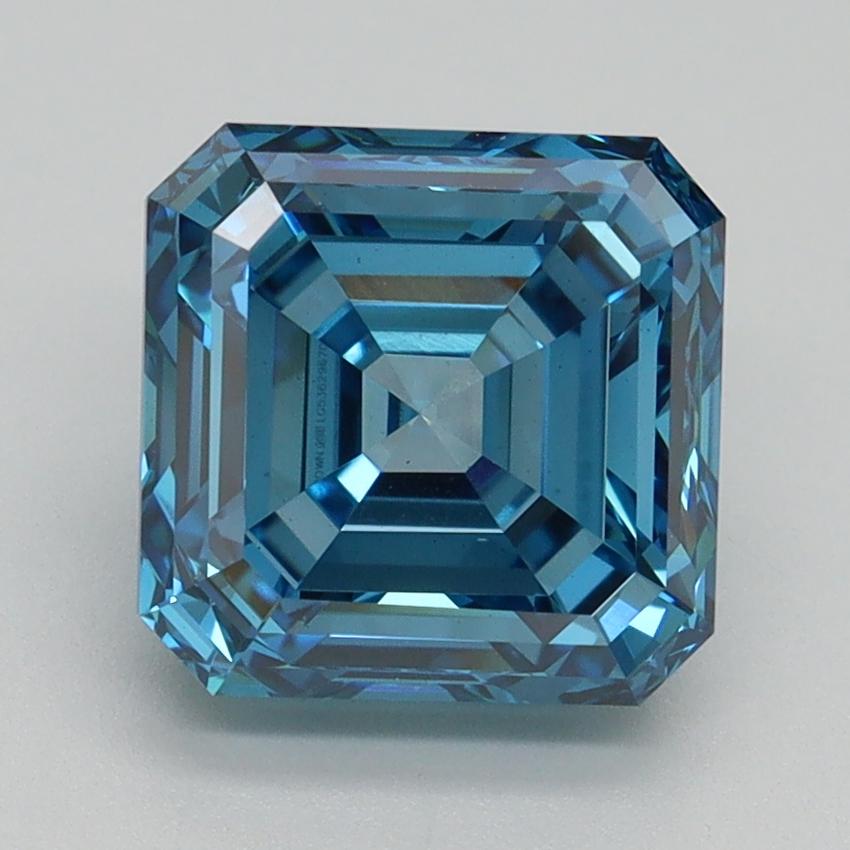 3.01 Ct. Fancy Vivid Blue Asscher Lab Grown Diamond