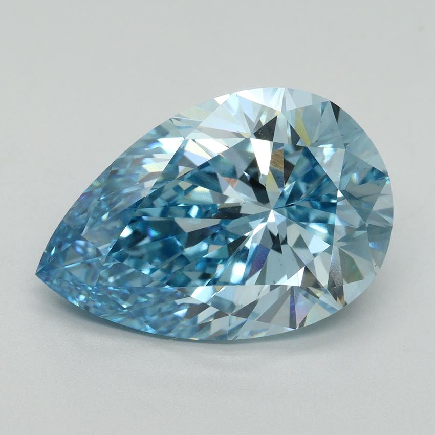 9.76 Ct. Fancy Vivid Blue Pear Lab Grown Diamond