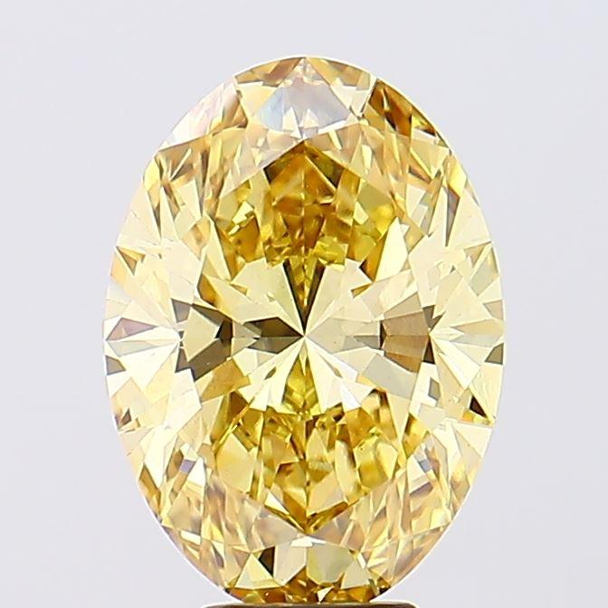 6.30 Ct. Fancy Vivid Yellow Oval Lab Grown Diamond