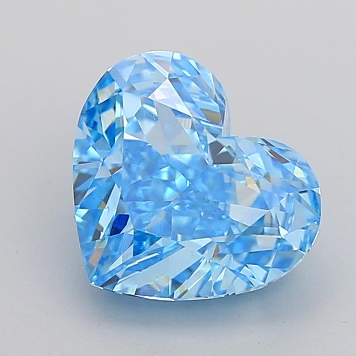 3.04 Ct. Fancy Vivid Blue Heart Lab Grown Diamond