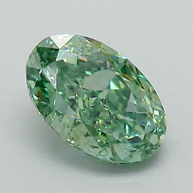 1.02 Ct. Fancy Vivid Green Oval Lab Grown Diamond