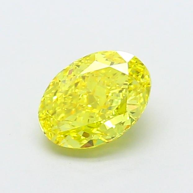 1.11 Ct. Fancy Vivid  Yellow Oval Lab Grown Diamond