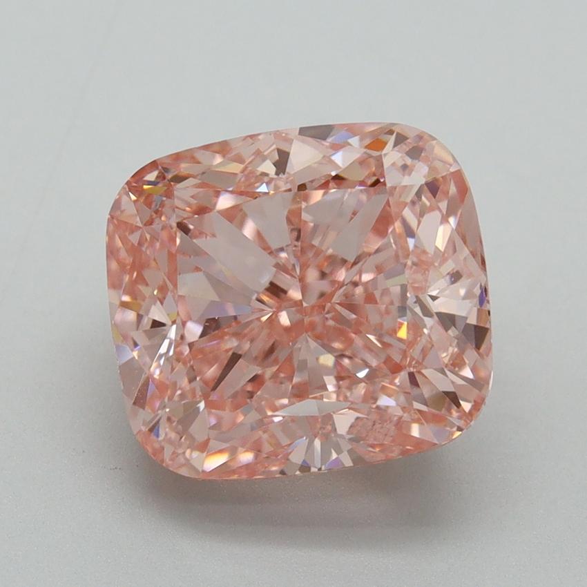 5.00 Ct. Fancy Vivid Pink Cushion Lab Grown Diamond