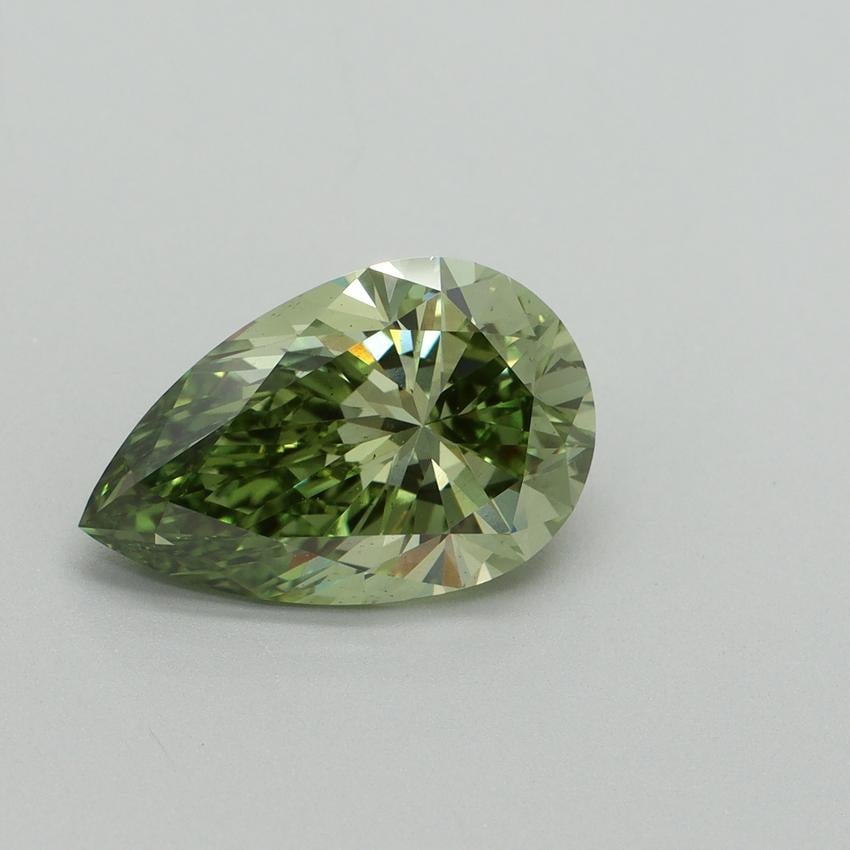 3.18 Ct. Fancy Vivid Green Pear Lab Grown Diamond
