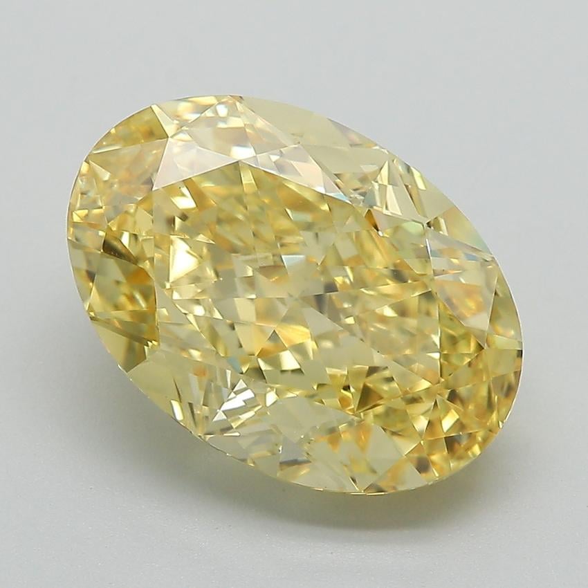 6.08 Ct. Fancy Vivid  Yellow Oval Lab Grown Diamond