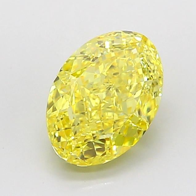 3.07 Ct. Fancy Vivid  Yellow Oval Lab Grown Diamond