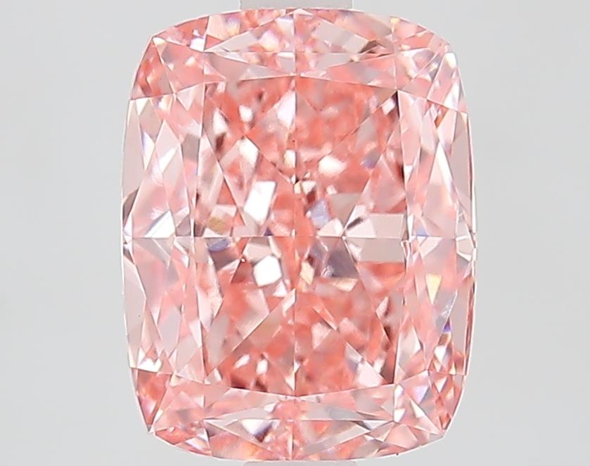 3.02 Ct. Fancy Vivid Pink Cushion Lab Grown Diamond