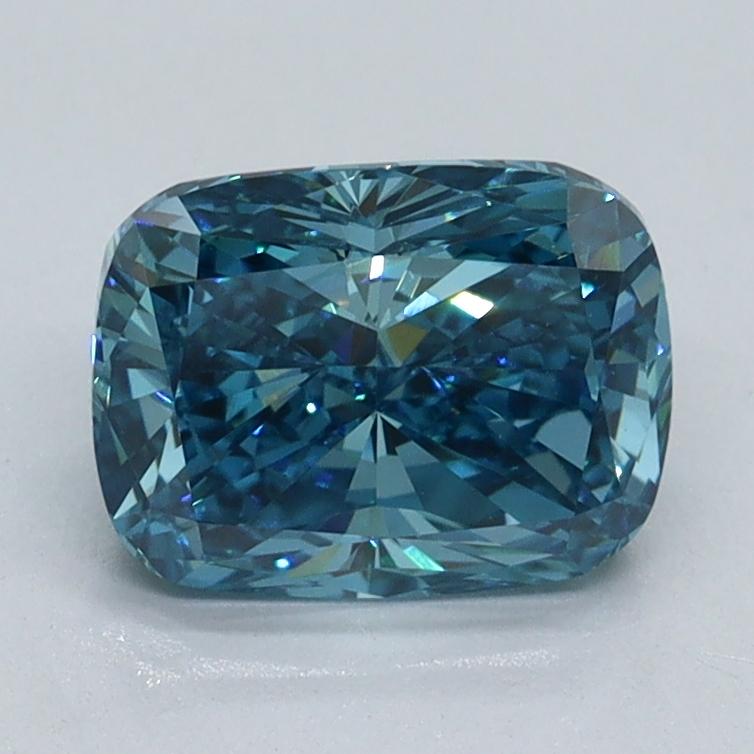 1.54 Ct. Fancy Vivid Malibu Blue Cushion Lab Grown Diamond
