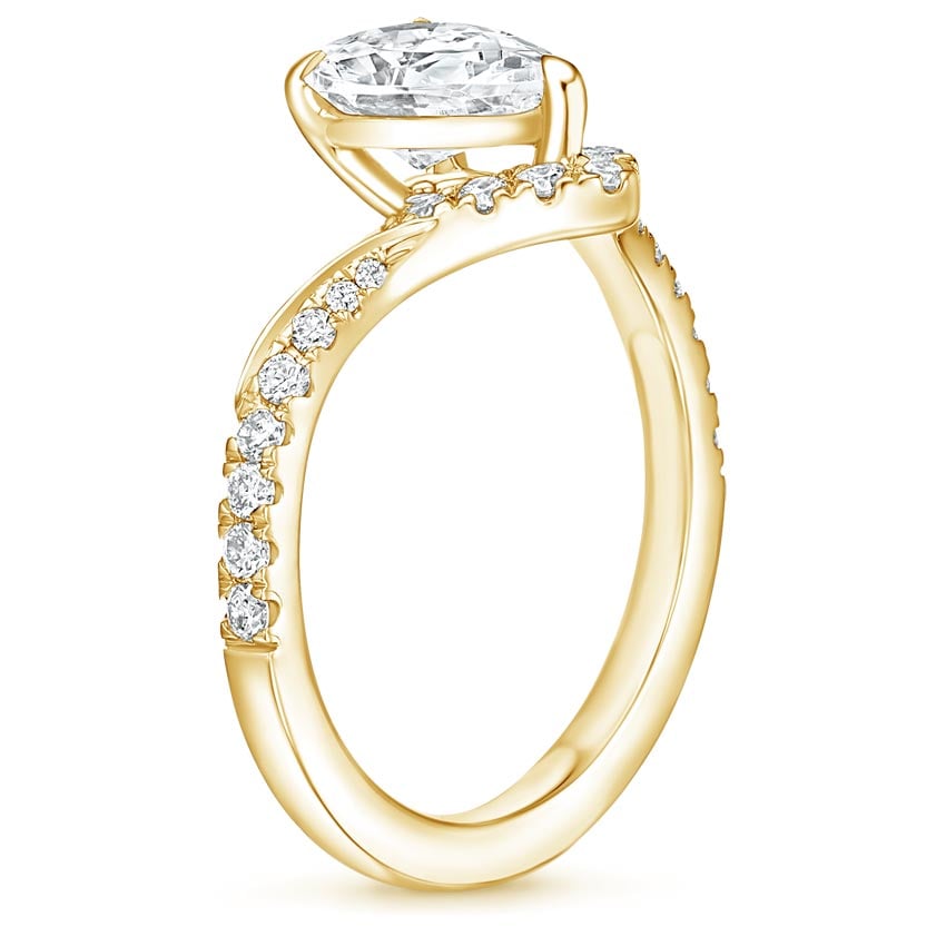 18K Yellow Gold Elongated Chiara Diamond Ring (1/4 ct. tw.), large side view