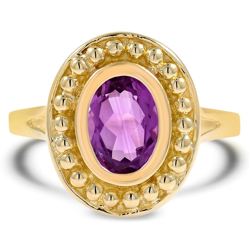 Retro Amethyst Cocktail Ring