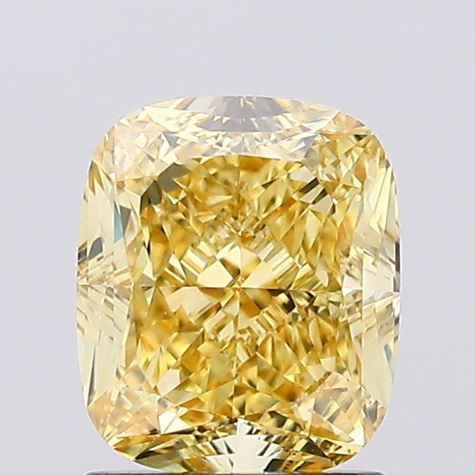 1.54 Ct. Fancy Intense Yellow Cushion Lab Grown Diamond