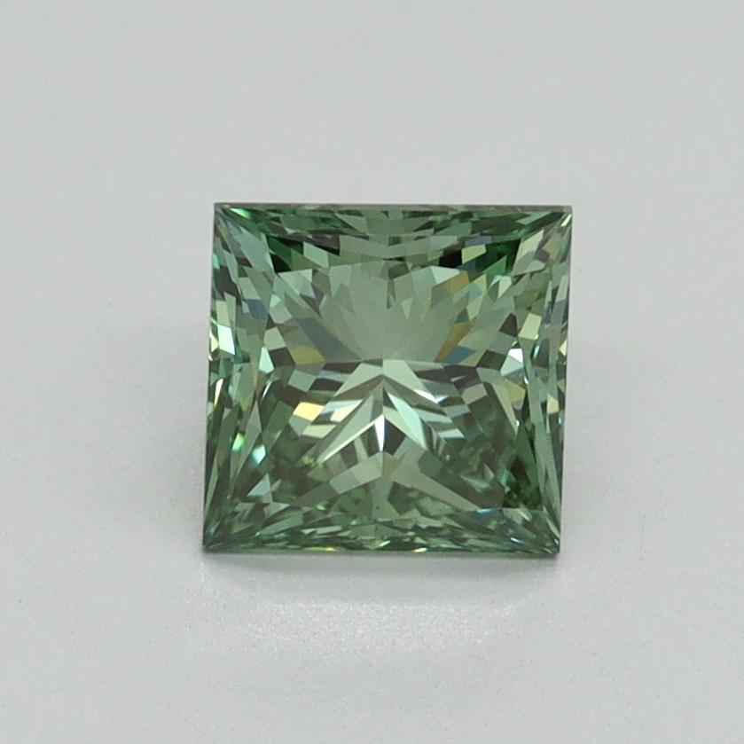1.01 Ct. Fancy Vivid Green Princess Lab Grown Diamond