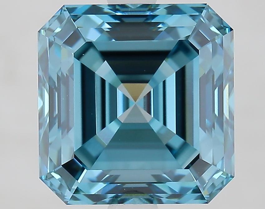 3.48 Ct. Fancy Vivid Blue Asscher Lab Grown Diamond