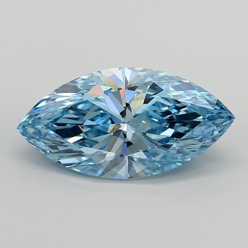 9.10 Ct. Fancy Vivid  Blue Marquise Lab Grown Diamond
