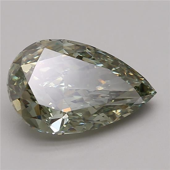 3.55 Ct. Fancy Vivid Green Pear Lab Grown Diamond