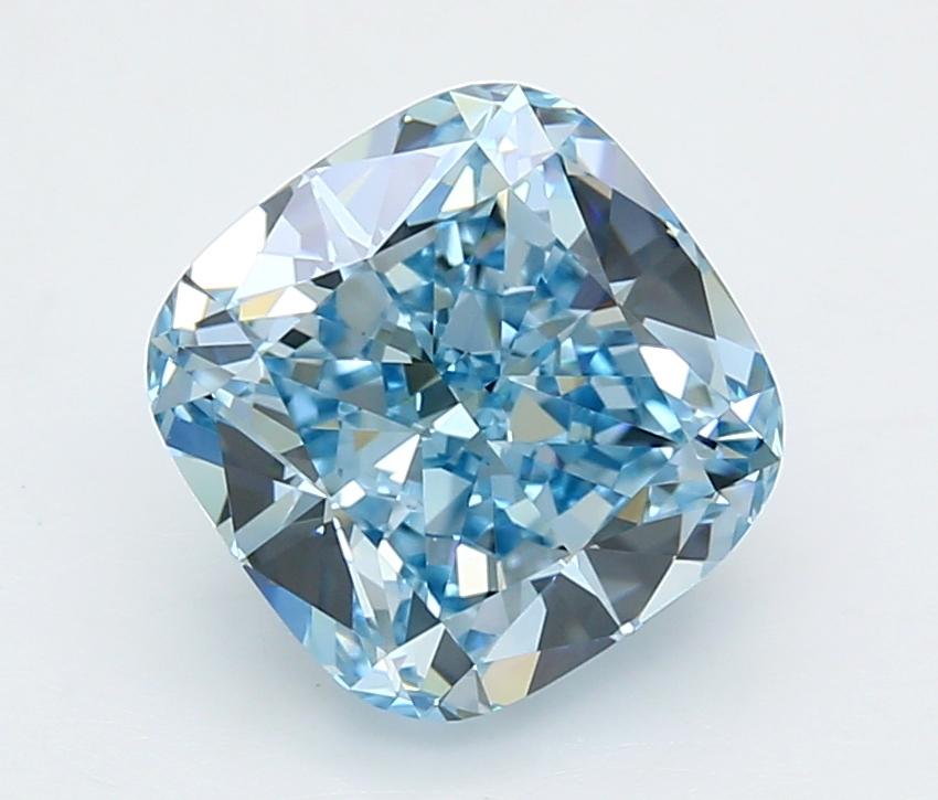 3.54 Ct. Fancy Intense  Blue Cushion Lab Grown Diamond
