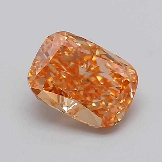 1.13 Ct. Fancy Vivid Brownish Orange Cushion Lab Grown Diamond
