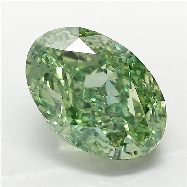 4.03 Ct. Fancy Vivid  Green Oval Lab Grown Diamond