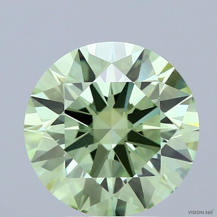 2.82 Ct. Fancy Vivid  Green Round Lab Grown Diamond
