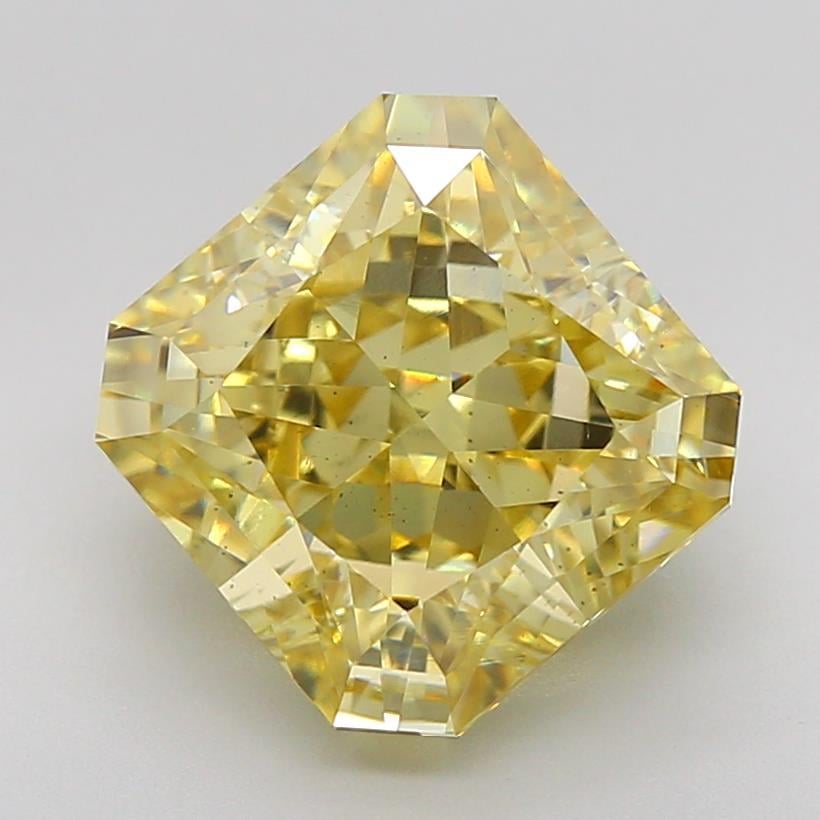 5.06 Ct. Fancy Vivid  Yellow Radiant Lab Grown Diamond