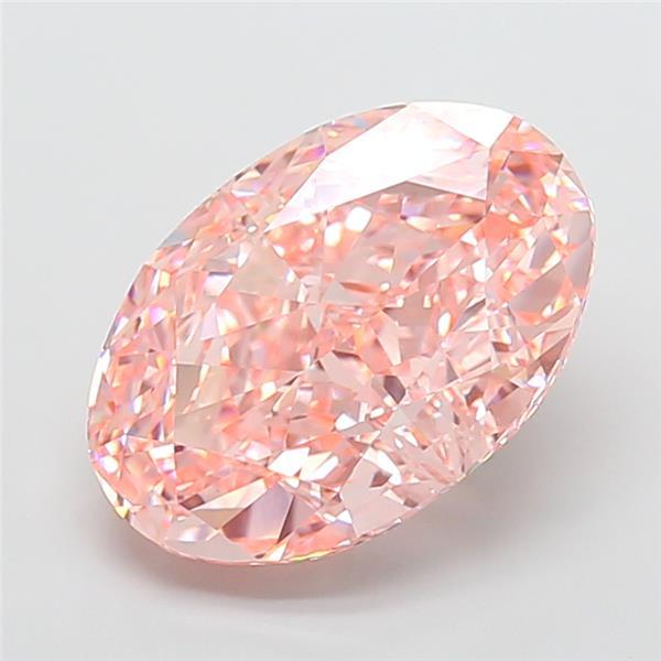 10.08 Ct. Fancy Vivid Pink Oval Lab Grown Diamond