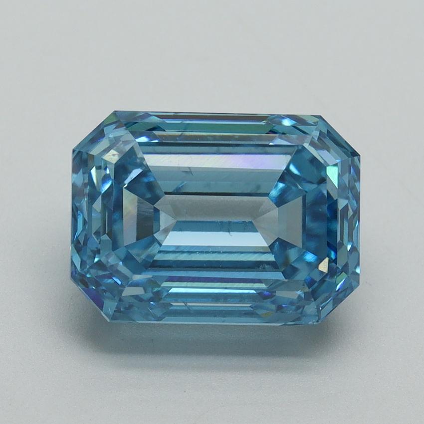 5.09 Ct. Fancy Vivid Blue Emerald Lab Grown Diamond