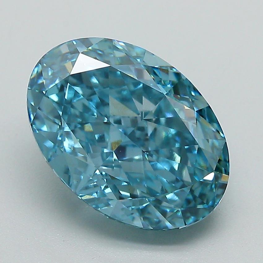 4.37 Ct. Fancy Vivid Blue Oval Lab Grown Diamond