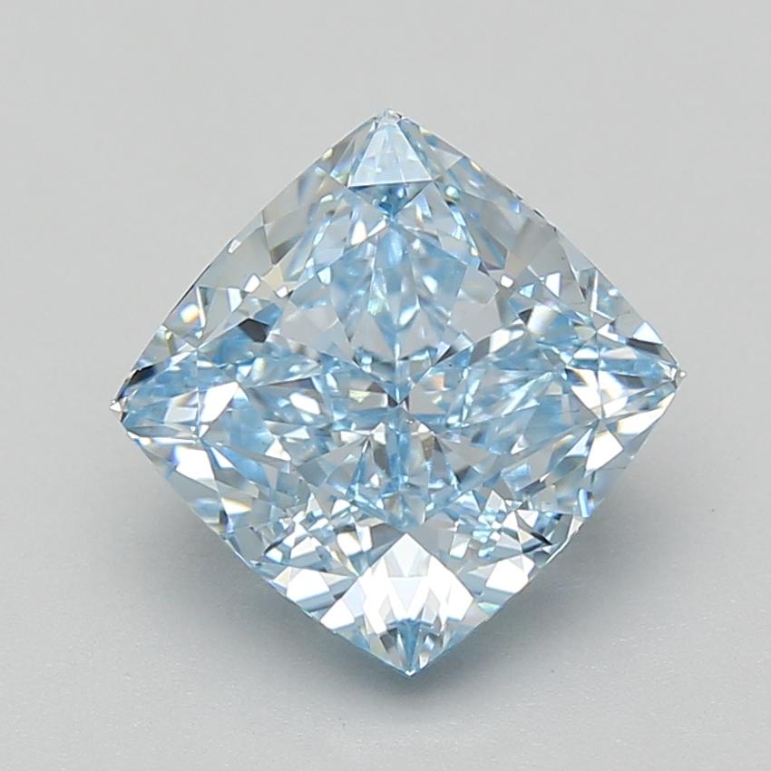 4.08 Ct. Fancy Intense Blue Cushion Lab Grown Diamond