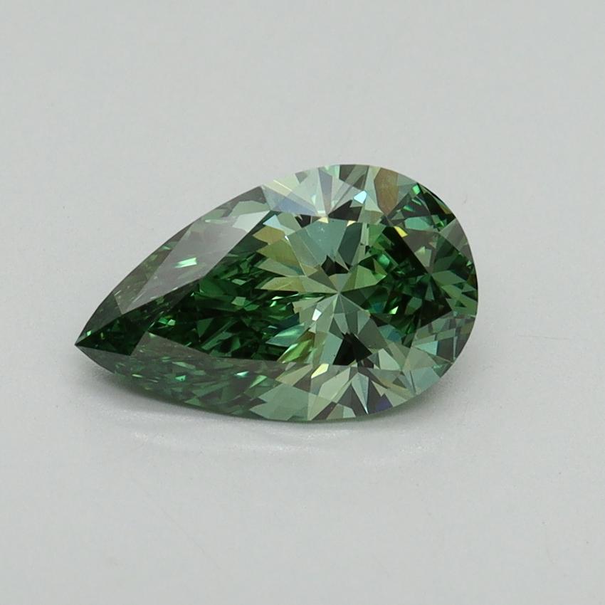1.18 Ct. Fancy Vivid Green Pear Lab Grown Diamond