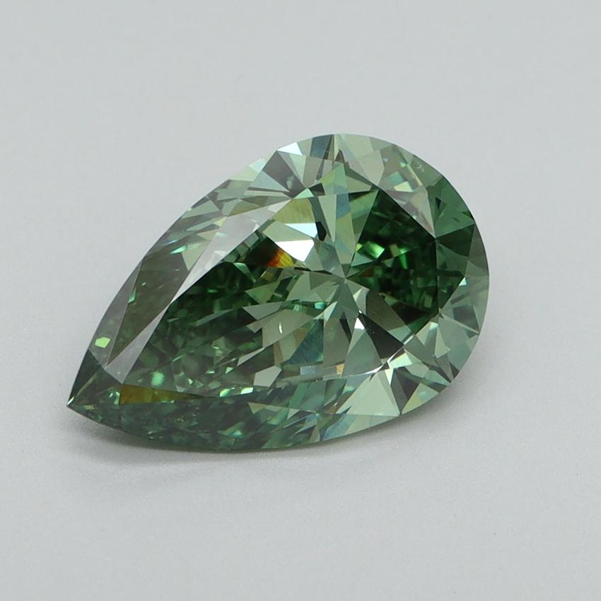 2.07 Ct. Fancy Vivid Green Pear Lab Grown Diamond