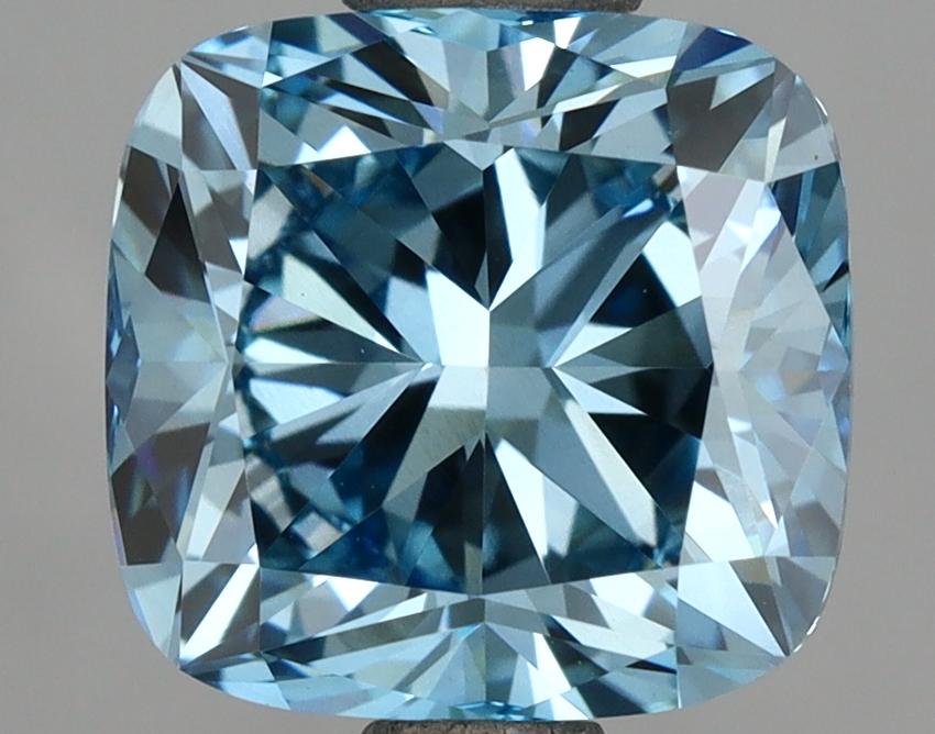 2.23 Ct. Fancy Vivid Blue Cushion Lab Grown Diamond
