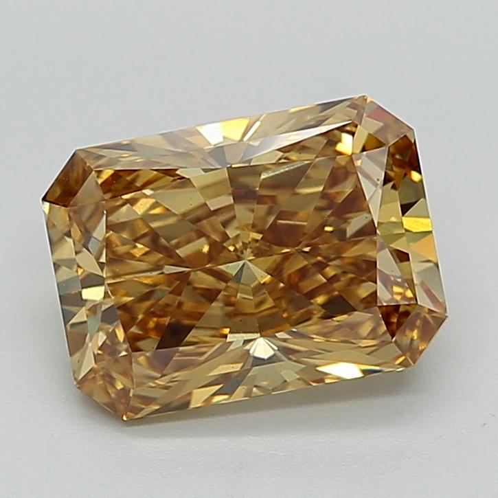 3.38 Ct. Fancy Intense Brownish Yellow Radiant Lab Grown Diamond