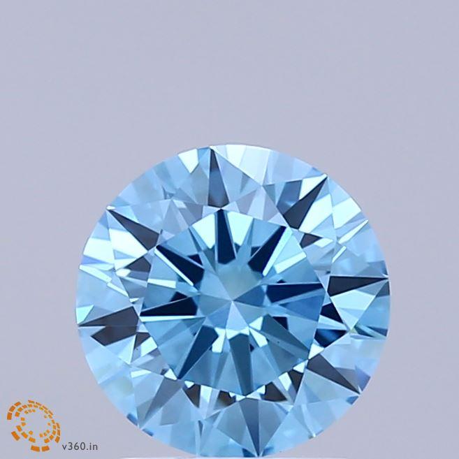 1.45 Ct. Fancy Vivid Blue Round Lab Grown Diamond