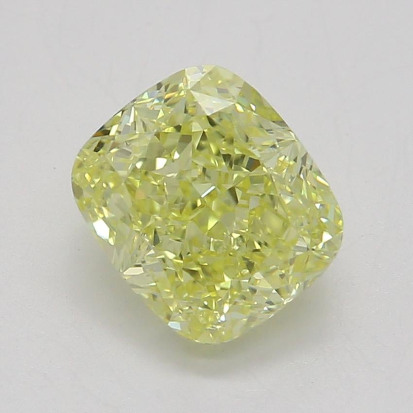 0.93 Ct. Fancy Intense Yellow Cushion Diamond