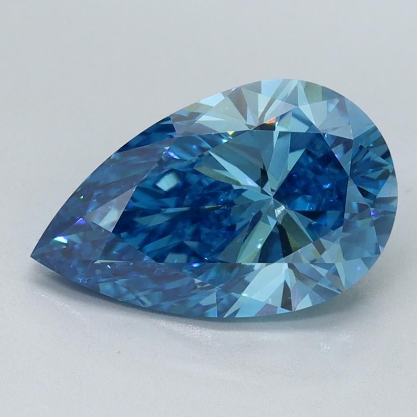 2.53 Ct. Fancy Vivid Blue Pear Lab Grown Diamond