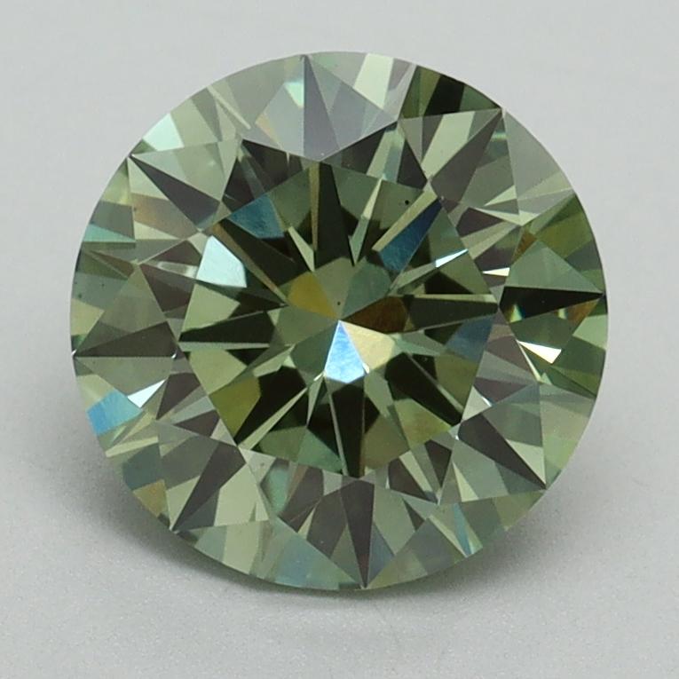2.00 Ct. Fancy Vivid Green Round Lab Grown Diamond