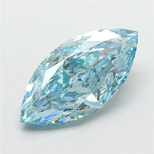 2.41 Ct. Fancy Vivid Greenish Blue Marquise Lab Grown Diamond
